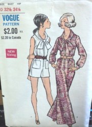 7582 VOGUE 68 ZIPPY MINI-MAXI PANTDRESS SLVS OR NOT PATTERN 10